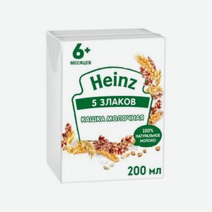 Кашка Heinz молочная жидкая 5 злаков 200 мл