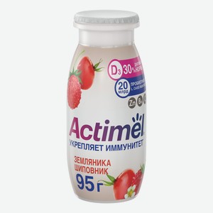 Кисломолочный напиток Actimel земляника-шиповник 1,5% БЗМЖ 95 мл
