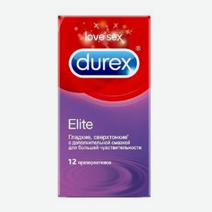 Презервативы марки Durex: Elite - гладкие, сверхтонкие №12