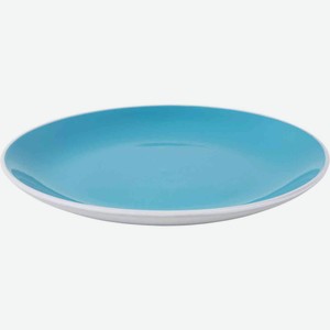 Тарелка десертная JX-TT-11089-2 голубой с белым, 19.5×19.5×2.4 см
