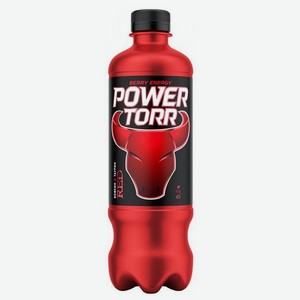 Напиток энергетический Power Torr Red со вкусом клубники и яблока 0.5 л, бутылка
