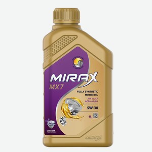 Масло моторное Mirax MX7 SAE 5W-30 API SL/CF, ACEA A3/B4, 1л Россия