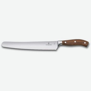 Нож кухонный Victorinox Grand Maitre Wood, универсальный, для хлеба, 260мм, заточка серрейтор, кованый, коричневый [7.7430.26g]