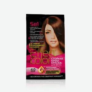 Стойкая крем - краска для волос Effect Color 5 в 1 , 4.0 , Каштан , 50мл