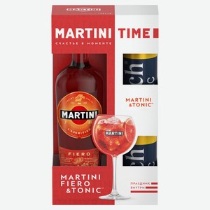 Вермут Martini Fiero Италия, 1 л + 2 банки тоник Rich 0,33 л