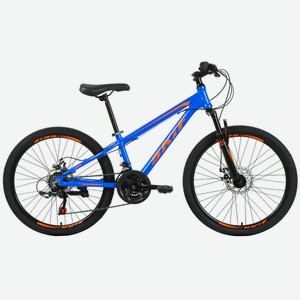 Велосипед SKIF 24 Disc 2021, синий/ярко-оранжевый