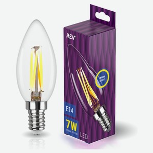 Лампа светодиодная REV DECO Filament свеча Premium С37 7Вт E14 2700K 695Лм