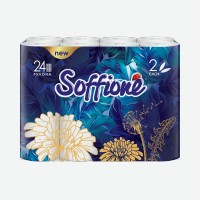 Туалетная бумага   Soffione  , 2 слоя, 24 рулона