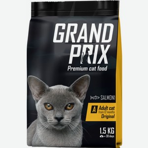 Сухой корм для взрослых кошек всех пород Grand Prix Original с лососем и рисом, 1,5 кг
