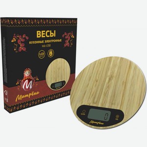 Весы кухонные Матрёна MA-038 бамбук, 19 см