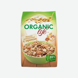 Мюсли Organic Life с орехом, запеченные, 280г
