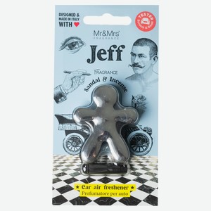Ароматизатор для автомобиля Mr & Mrs Fragrances Jeff Сандал и Ладан серебро хром, 5,5 см