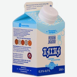 Пахта пастеризованная Рузское молоко Рузская 0,3-0,7%, 250 г