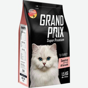 Сухой корм для кошек с чувствительным пищеварением Grand Prix Sensitive Stomachs с индейкой, 1,5 кг