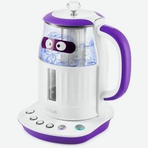 Чайник электрический KitFort КТ-6129-1, 2200Вт, фиолетовый и белый