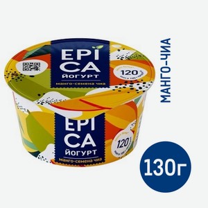 Йогурт Epica манго семена чиа 5%, 130г Россия
