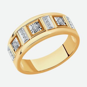 Кольцо SOKOLOV Diamonds из комбинированного золота с бриллиантами 1012187, размер 19.5