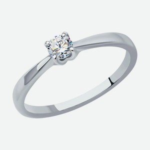 Кольцо SOKOLOV Diamonds из белого золота с бриллиантом 1012411-3-66, размер 16.5