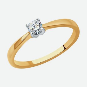 Кольцо SOKOLOV Diamonds из золота с бриллиантом 1012411, размер 17.5