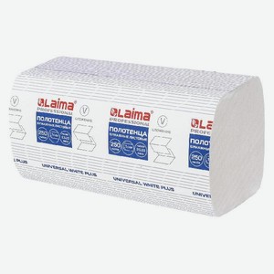 Бумажные полотенца Laima H3 Universal White Plus, 1-слойные, V-сложение, 23х23 см, 15 пачек х 250 листов, белые (111343)