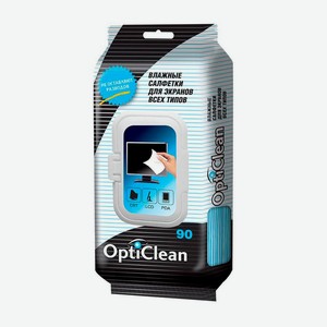 Салфетки влажные Opti Clean д/экранов всех типов 90 с пласт клапаном