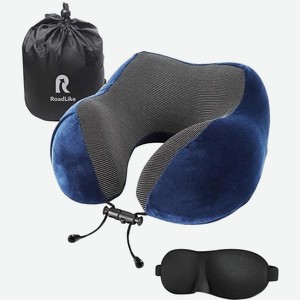 Подушка для путешествий RoadLike Travel Kit Velvet, синий (345691)