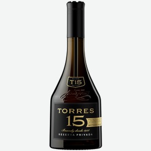 Бренди TORRES 15 Резерва Привада алк.40% п/у, Испания, 0.7 L