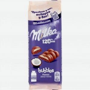 Шоколад МИЛКА БУБЛИС молочный пористый с кокосовой начинкой, 92г