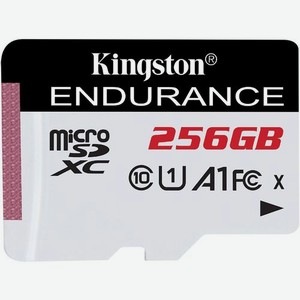 Карта памяти microsdxc UHS-I U1 Kingston High Endurance 256 ГБ, 95 МБ/с, Class 10, SDCE/256GB, 1 шт., без адаптера