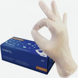 Перчатки МЕДИОК виниловые, неопудренные, размер М, 100шт