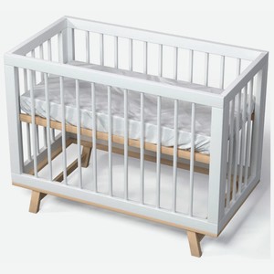 Кроватка для новорожденного Lilla Aria белая/дерево