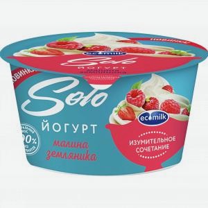 Йогурт Соло ЭКОМИЛК с малиной и земляникой, 4.2%, 130г