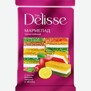 Мармелад DELISSE Трехслойный желейный резаный аромат., Россия, 300 г