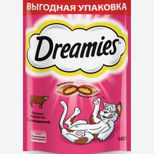 Лакомство для взрослых кошек Dreamies с говядиной, 140 г