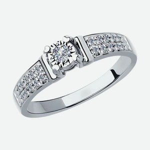 Кольцо SOKOLOV Diamonds из белого золота 585 пробы с бриллиантами 1011801, размер 19.5