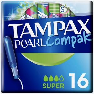 Тампоны женские гигиенические с аппликатором TAMPAX Compak Super Duo, 16шт