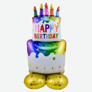 Фигура фольгированная «Веселая затея» торт со свечами, 124 см