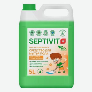 Средство для мытья полов SEPTIVIT Premium Устранение запахов от питомцев, 5 л
