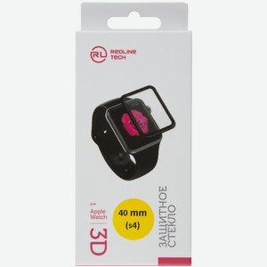 Защитное стекло с рамкой 3D RED-LINE для Apple Watch S4 40mm Black (УТ000017902)