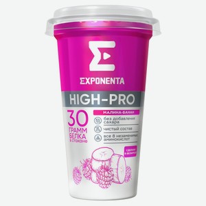 Напиток кисломолочный Exponenta High-Pro малина-банан, 250 мл