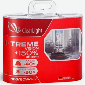 Лампа автомобильная галогенная Clearlight HB3 X-treme Vision, 2 шт (ML9005XTV)