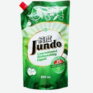 Концентрированный гель для мытья посуды JUNDO Эко, с гиалуроновой кислотой, 0,8 л GreenTea With Mint (4903720020036)