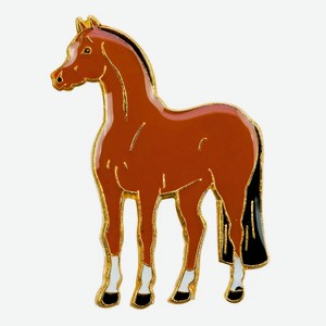 Значок металлический HappyROSS  Коричневая лошадь , коричневый, 21х29мм, без упаковки (Германия)