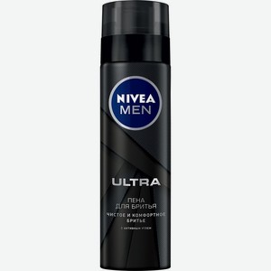 Пена для бритья Nivea Men Ultra Чистое и комфортное бритье с активным углем