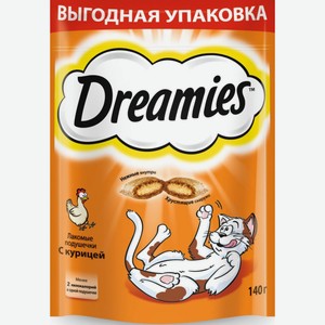 Лакомство для взрослых кошек Dreamies c курицей, 140 г