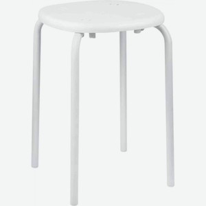 Табурет с пластмассовым сиденьем Nika ТП02/Б3 цвет: белый на 4-х опорах, 310×310×465 мм