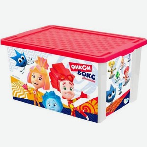Ящик для хранения игрушек LITTLE-ANGEL  Фиксики , 57 л, на колесиках, красный (LA1320КР)