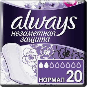 Женские гигиенические ароматизированные прокладки на каждый день Always Незаметная Защита Нормал, 20 шт