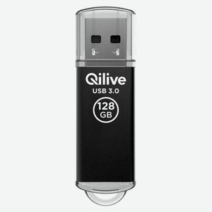 Флешка Qilive USB 3.2 gen 1 с колпачком алюминий черная, 256GB