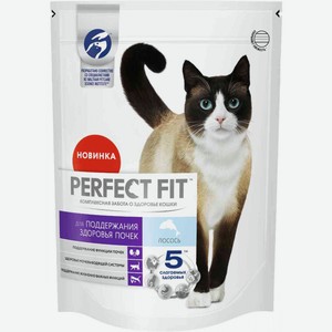 Сухой корм для взрослых кошек Perfect Fit Для поддержания здоровья почек Лосось, 650 г